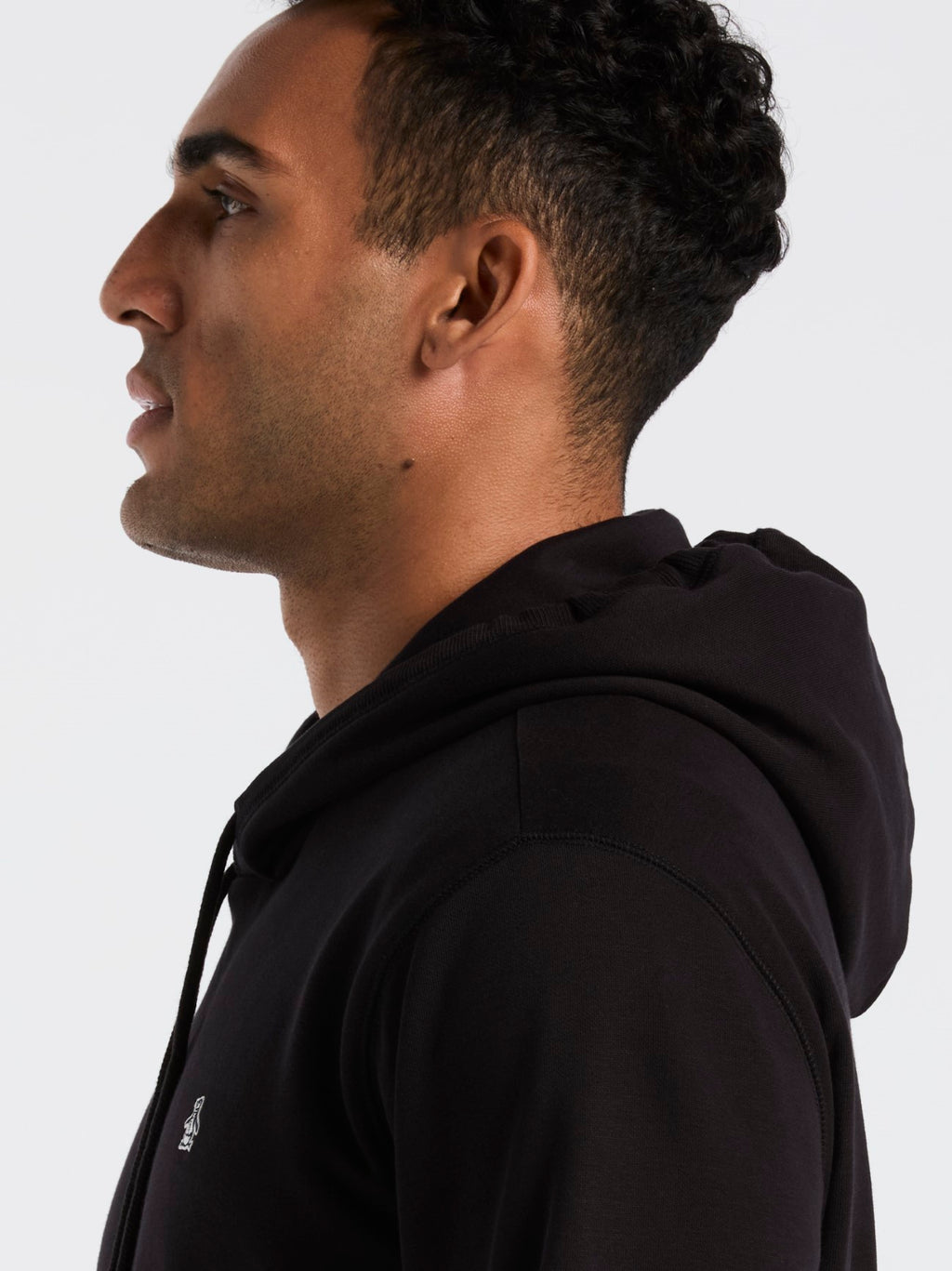 Mens True Black Organic Fleece Hoodie