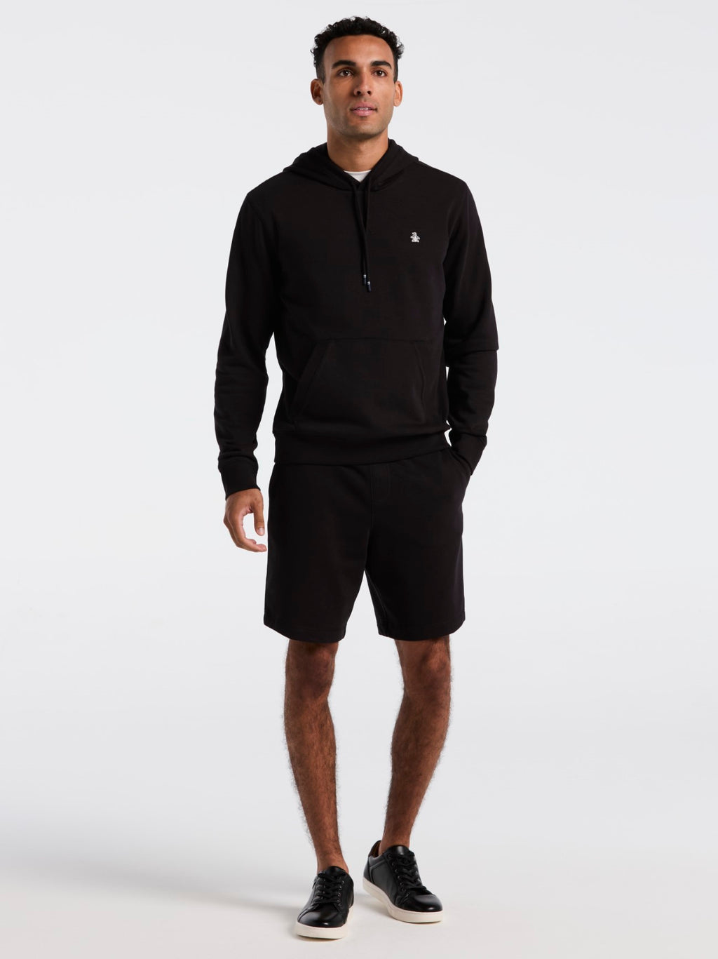 Mens True Black Organic Fleece Hoodie