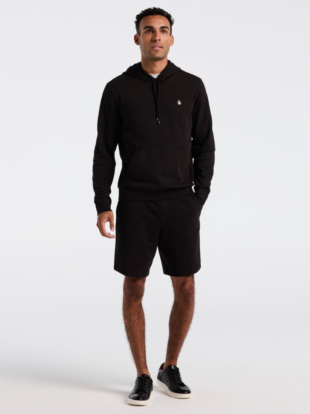 Mens True Black Organic Fleece Hoodie