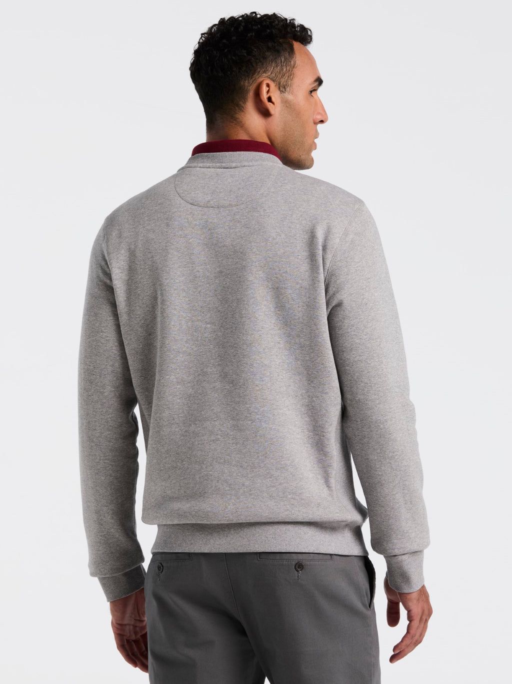 Mens Rain Heather Organic Fleece Crew Neck Sweatshirt
