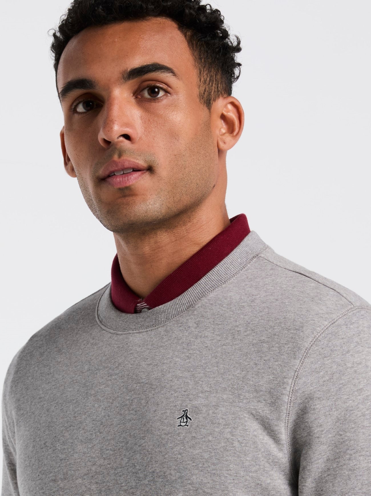 Mens Rain Heather Organic Fleece Crew Neck Sweatshirt