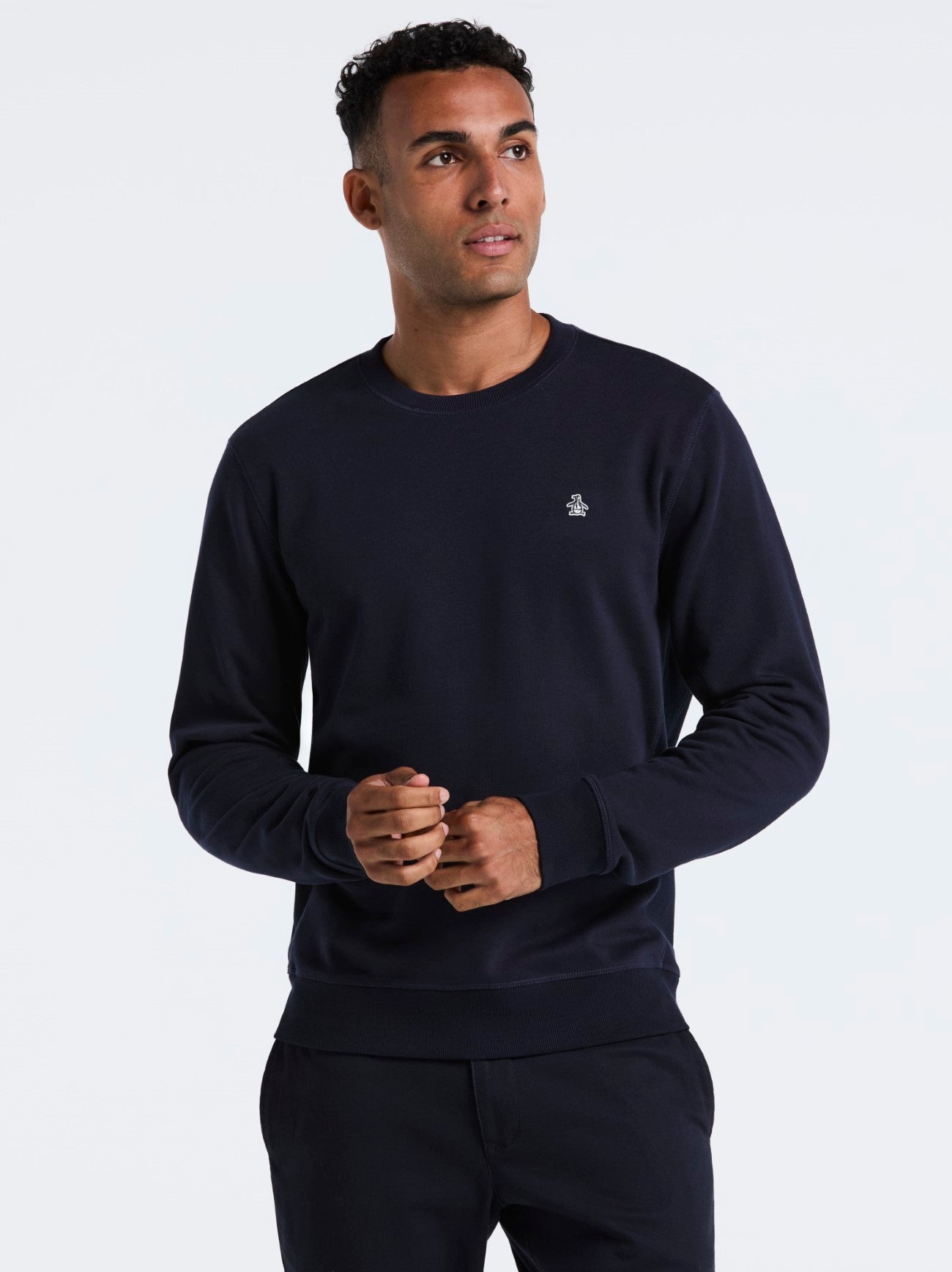 Mens Dark Sapphire Organic Fleece Crew Neck Sweatshirt