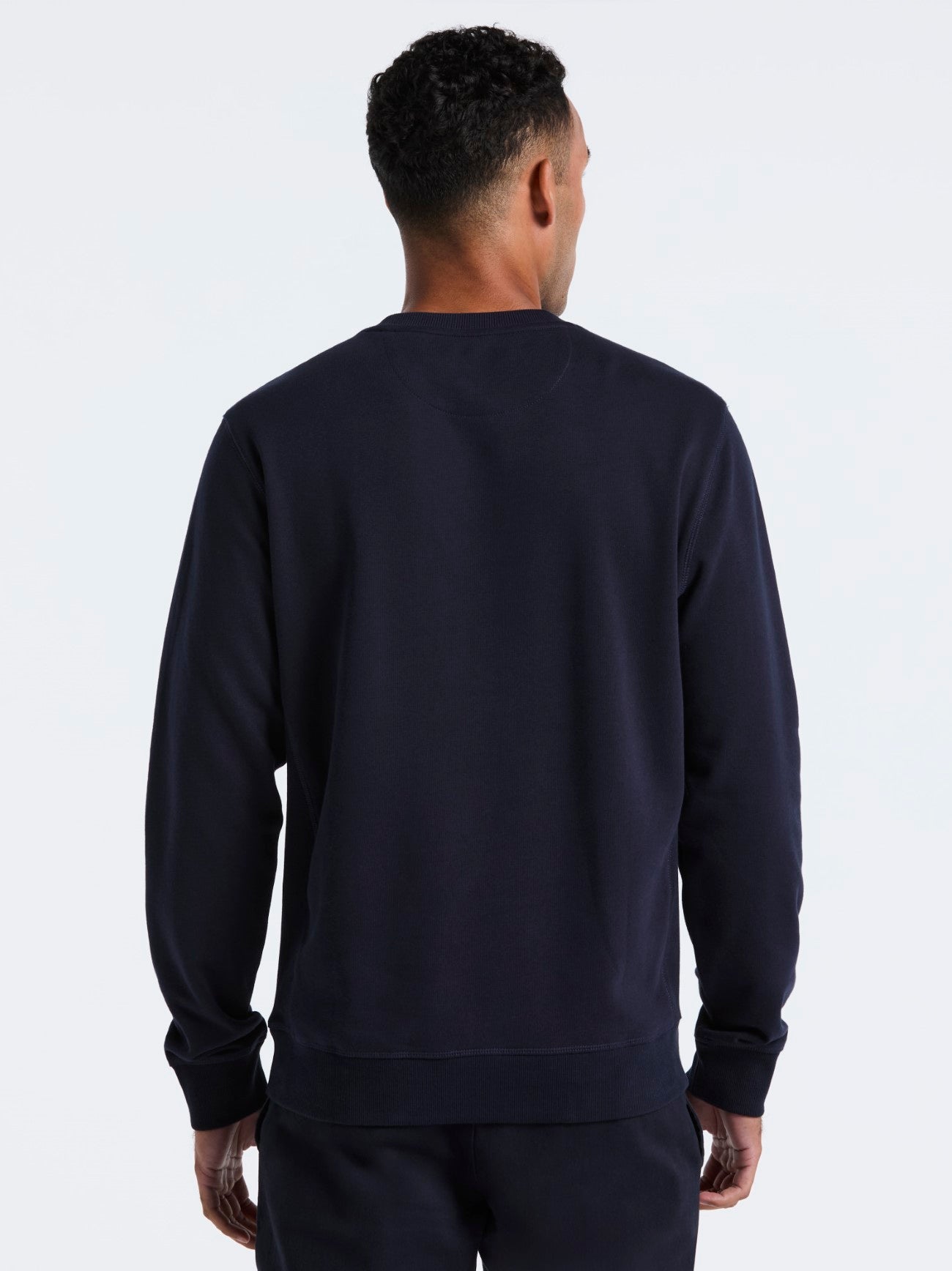 Mens Dark Sapphire Organic Fleece Crew Neck Sweatshirt