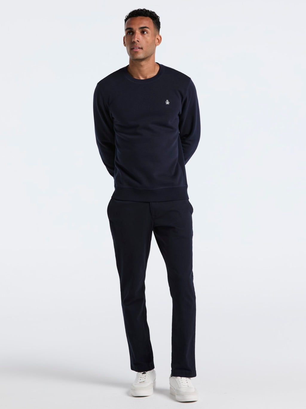 Mens Dark Sapphire Organic Fleece Crew Neck Sweatshirt