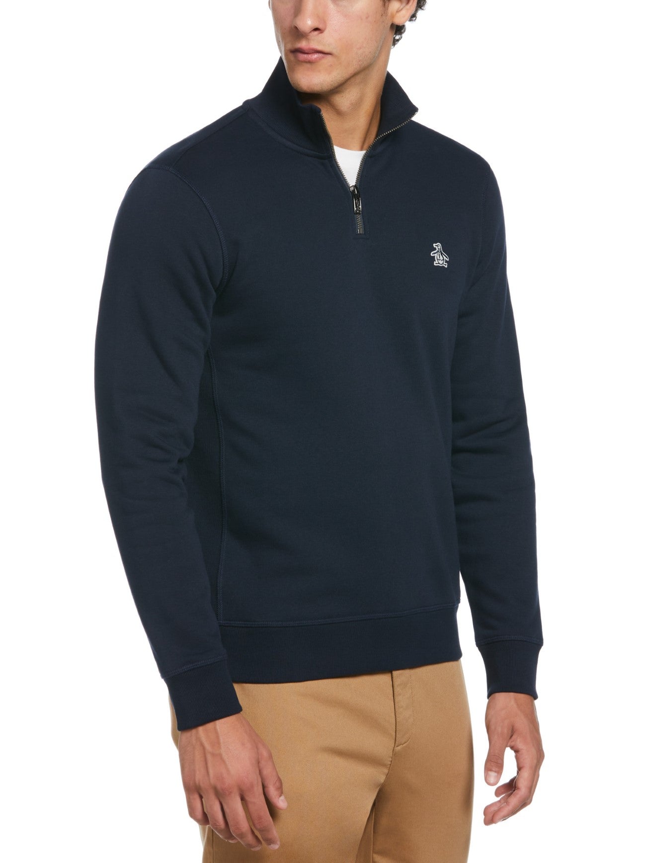 Mens Dark Sapphire Fleece Quarter Zip Sweatshirt