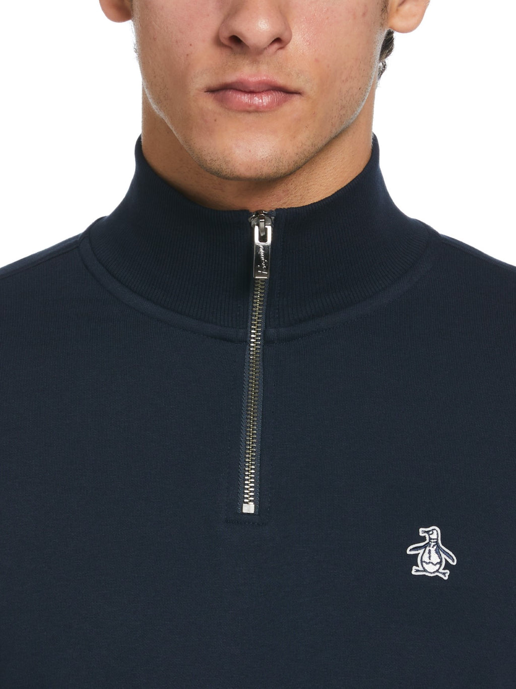 Mens Dark Sapphire Fleece Quarter Zip Sweatshirt