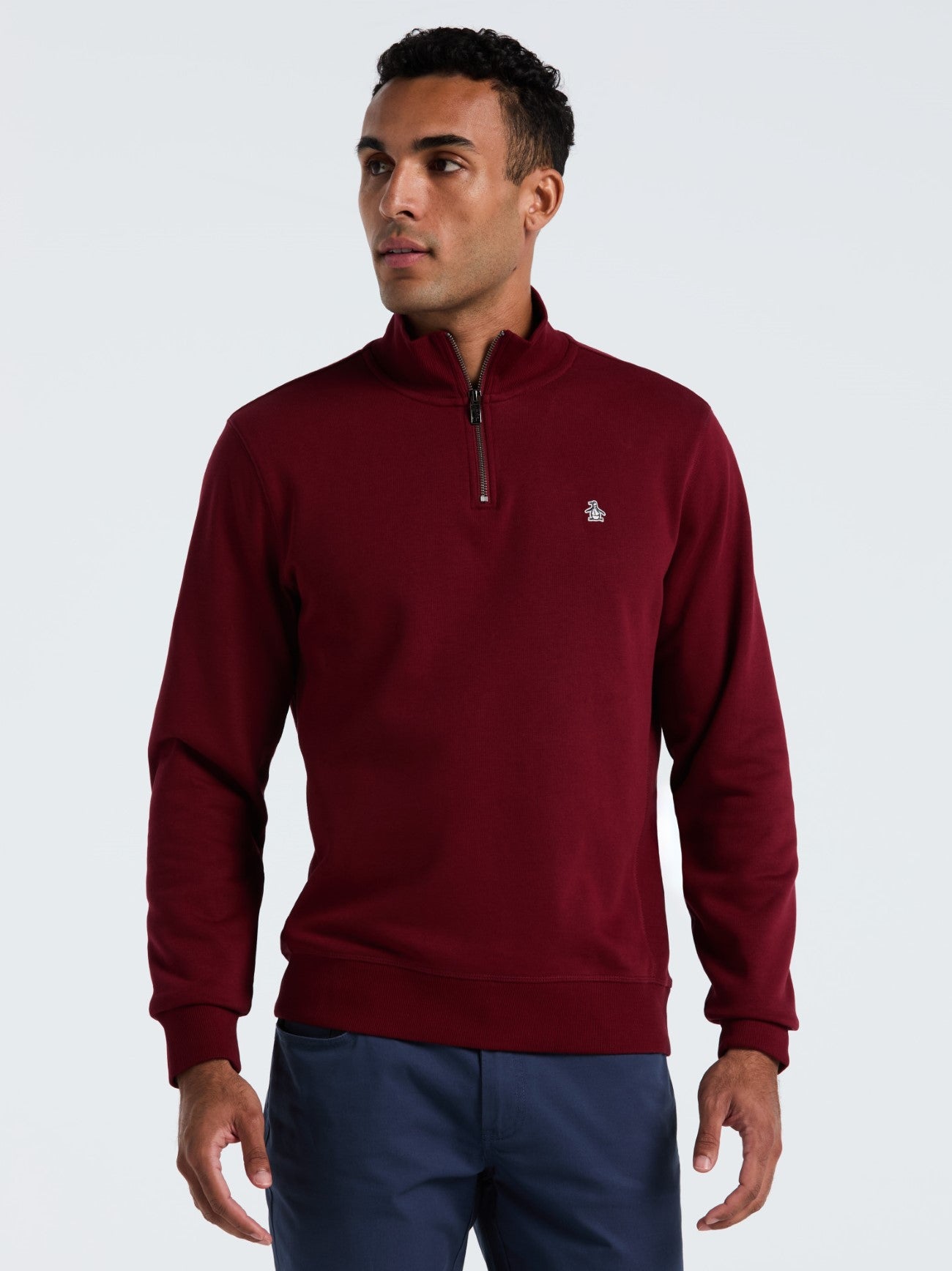 Mens Cabernet Organic Fleece Quarter Zip Sweatshirt