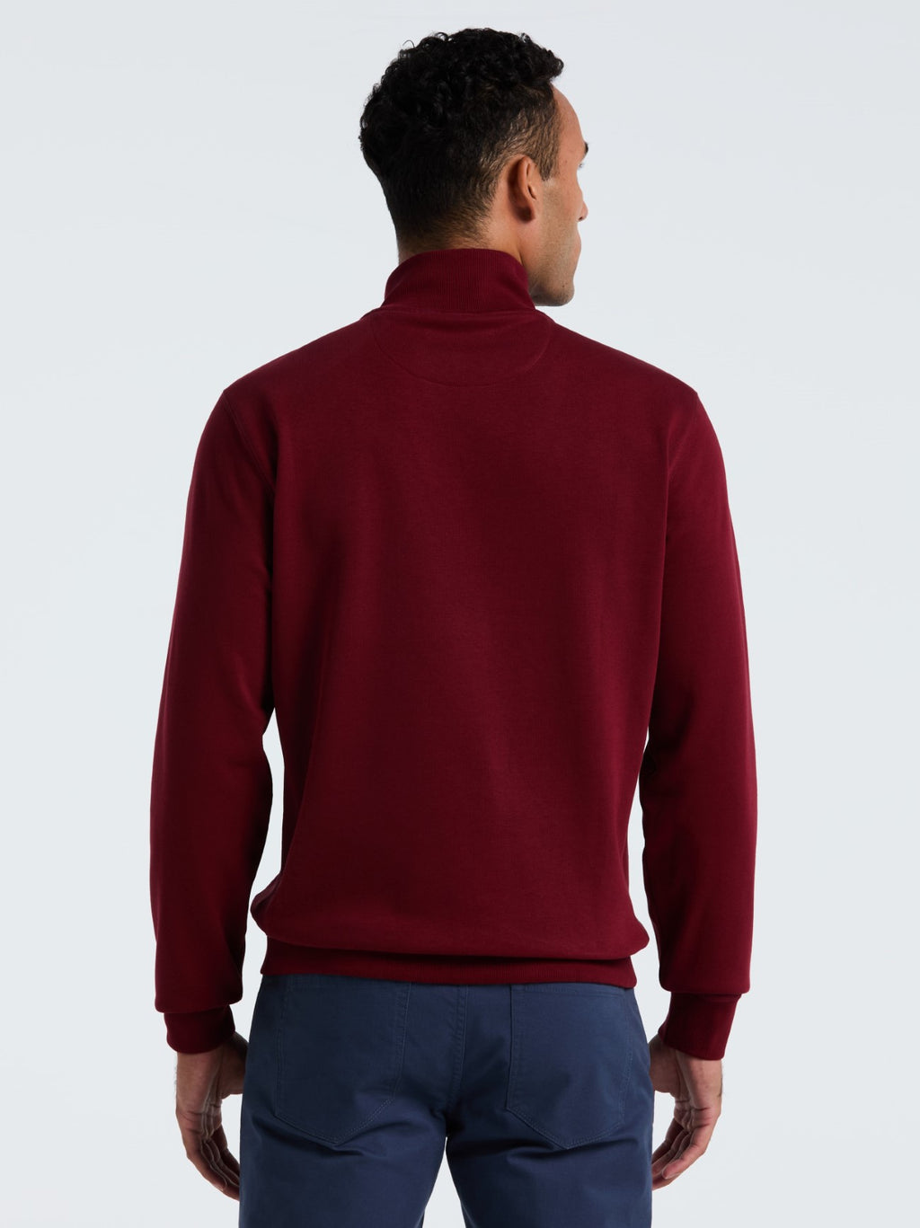 Mens Cabernet Organic Fleece Quarter Zip Sweatshirt