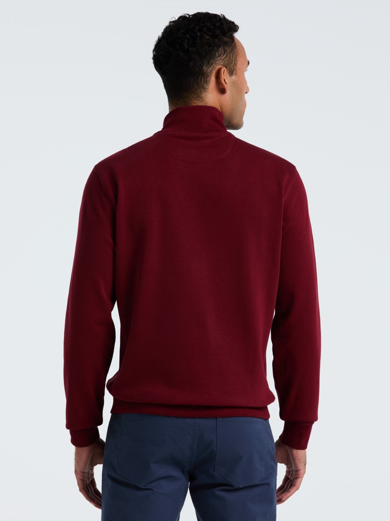Mens Cabernet Organic Fleece Quarter Zip Sweatshirt
