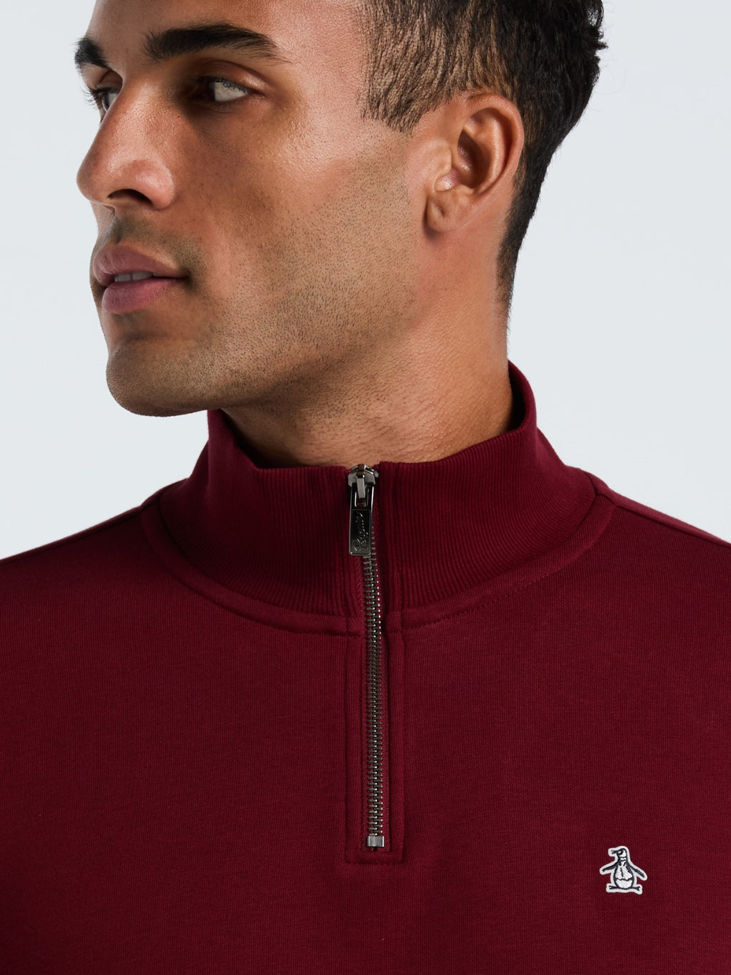 Mens Cabernet Organic Fleece Quarter Zip Sweatshirt