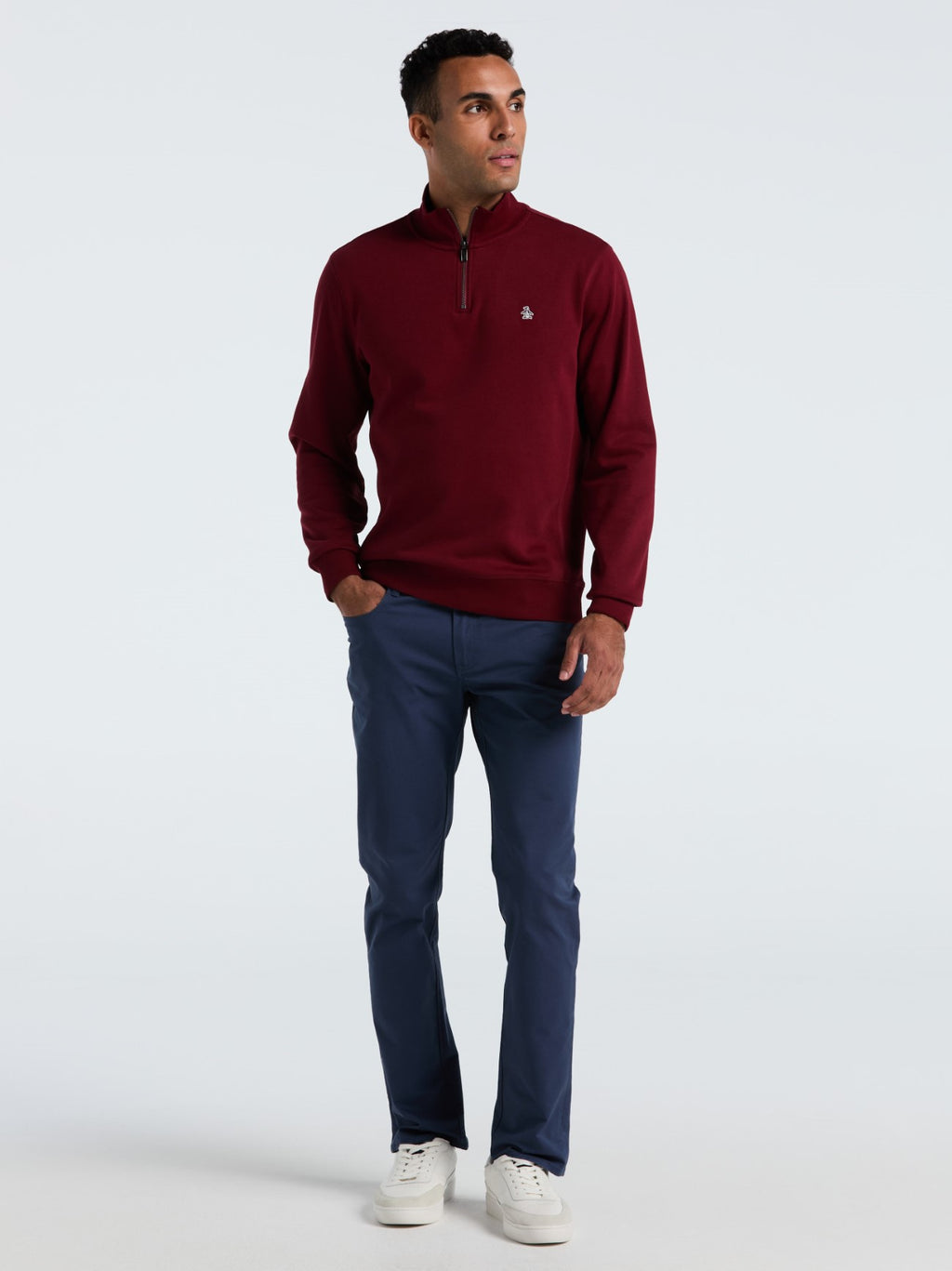 Mens Cabernet Organic Fleece Quarter Zip Sweatshirt