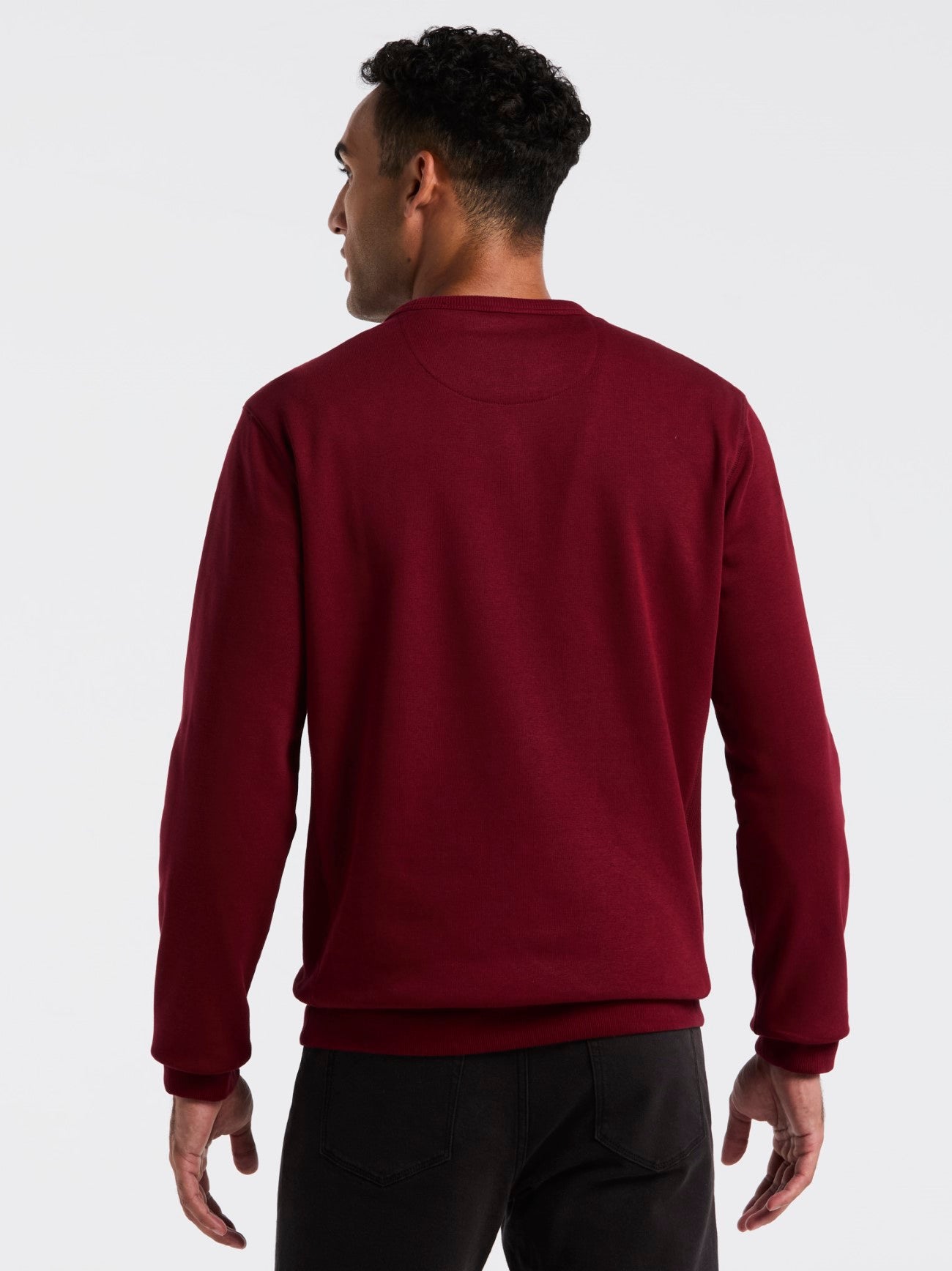 Mens Cabernet Organic Fleece Crew Neck Sweatshirt