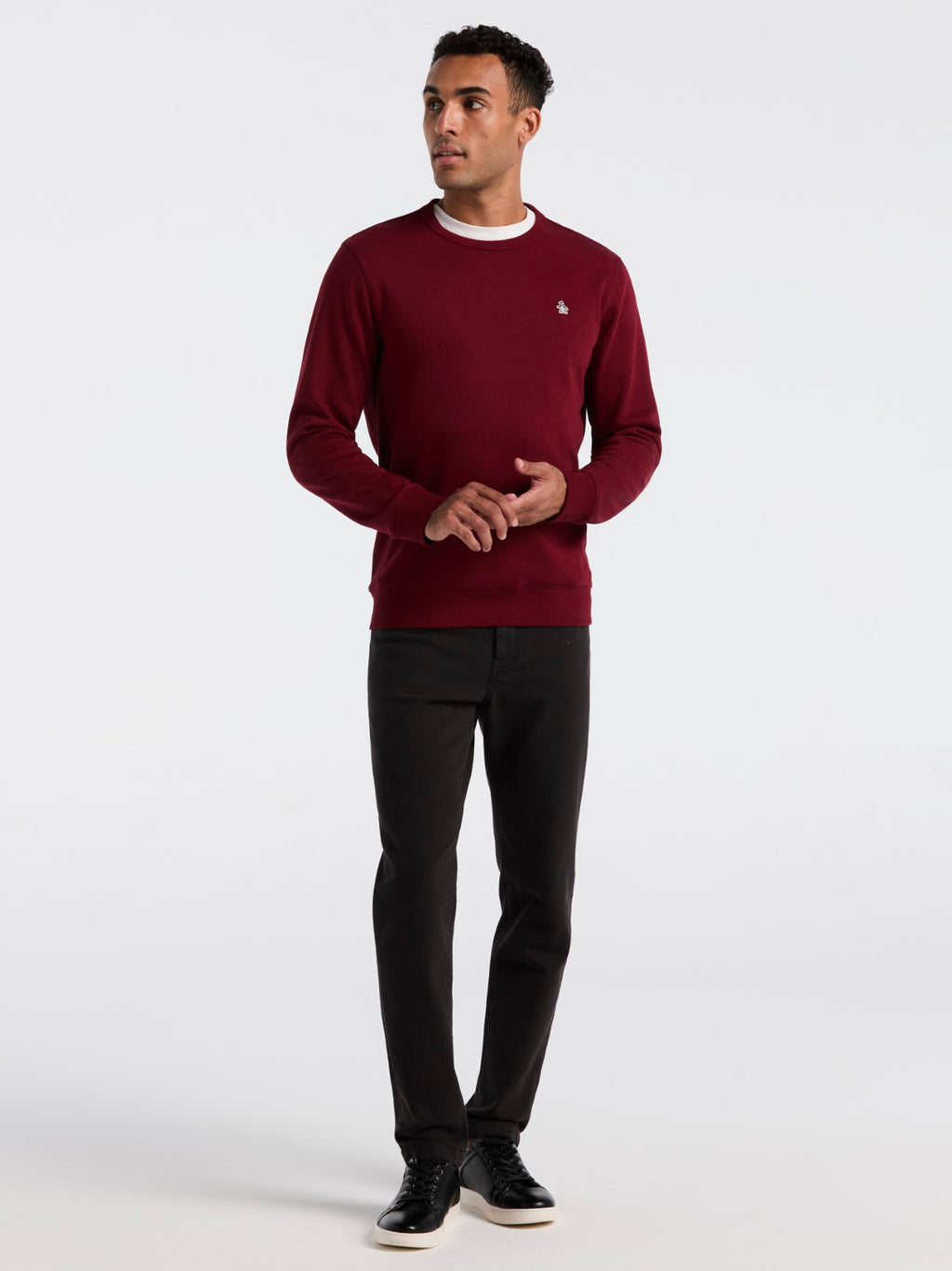 Mens Cabernet Organic Fleece Crew Neck Sweatshirt