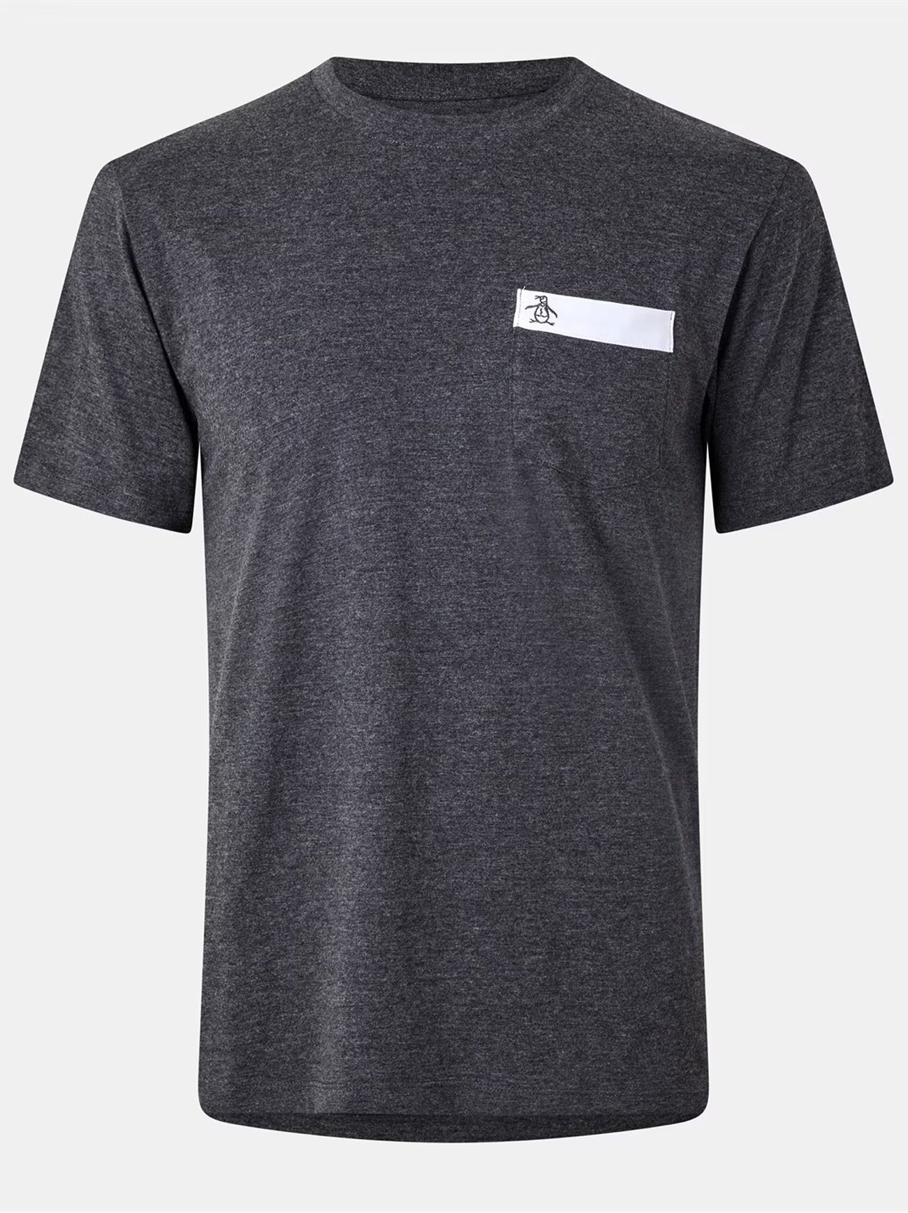 Mens Dark Charcoal Heather Contrast Pocket T-Shirt