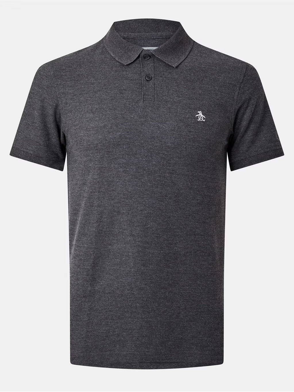 Mens Dark Charcoal Heather Embroidered Polo Shirt