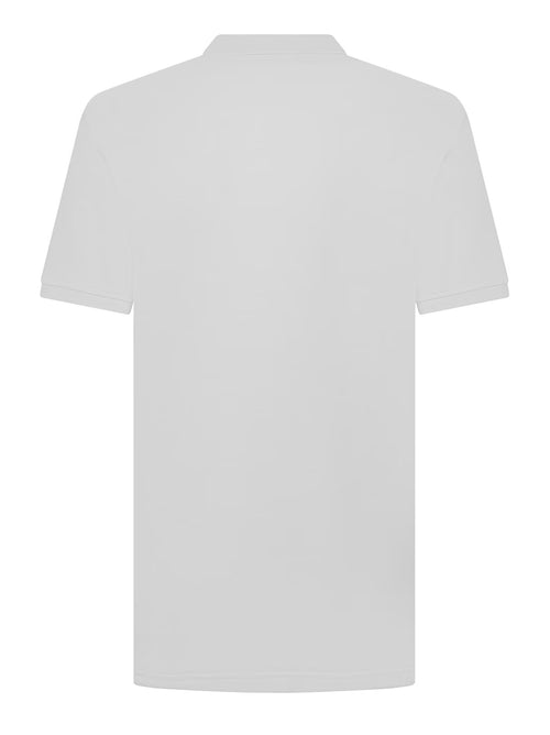 Mens Brilliant White Embroidered Polo Shirt