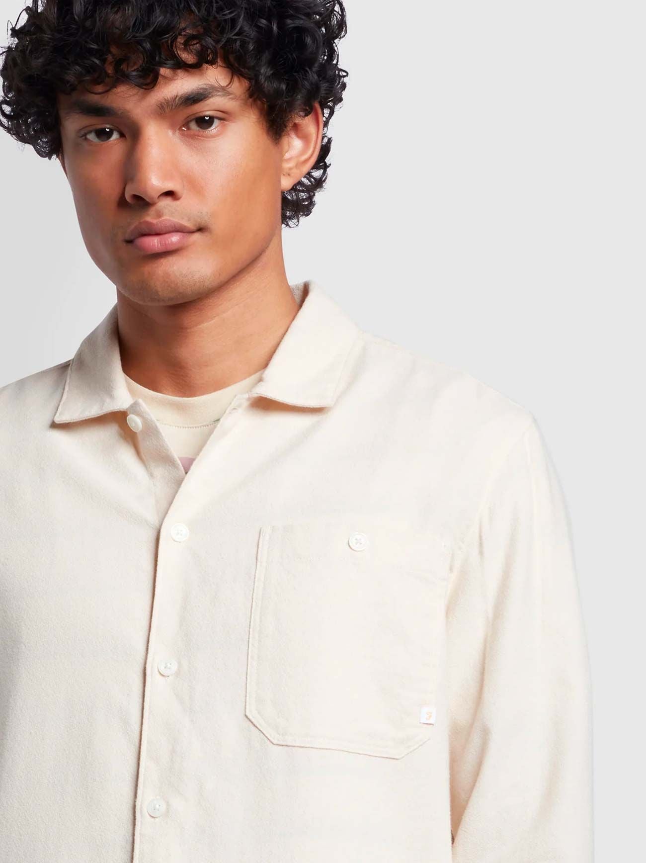Mens Cream Campbell Overshirt