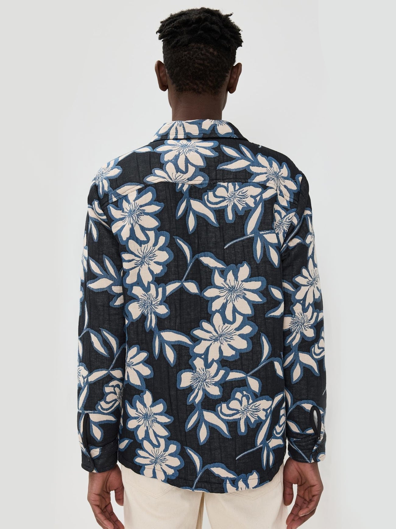 Mens Ecru Blue Otto Overshirt