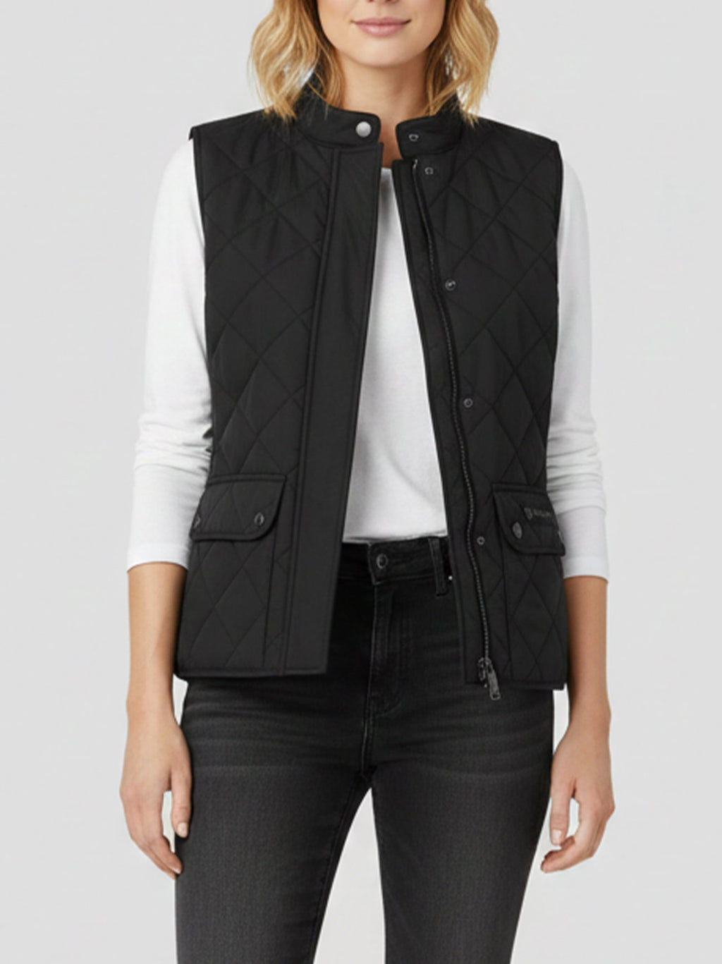 Womens Black Waistcoat Gilet
