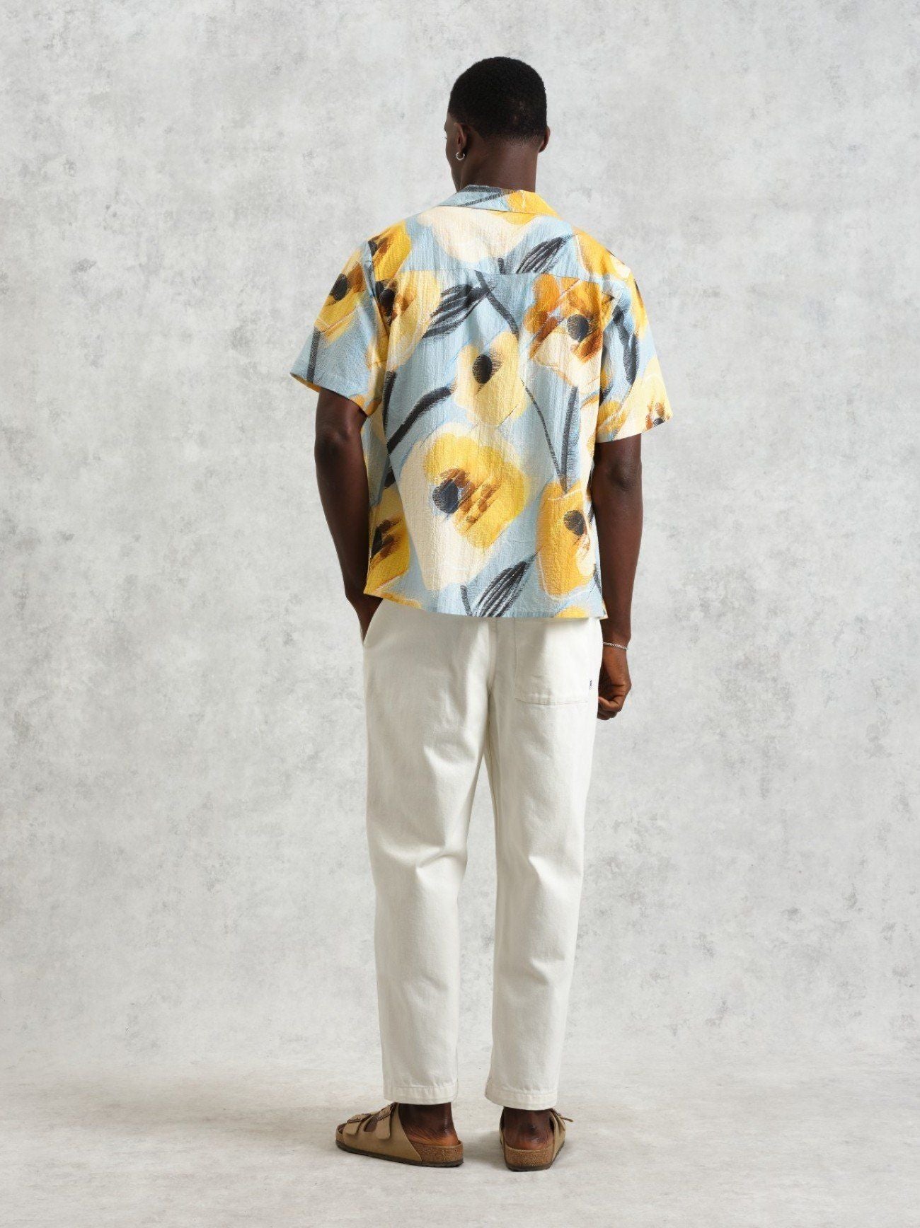 Mens Blue Yellow Abstract Didcot Shirt