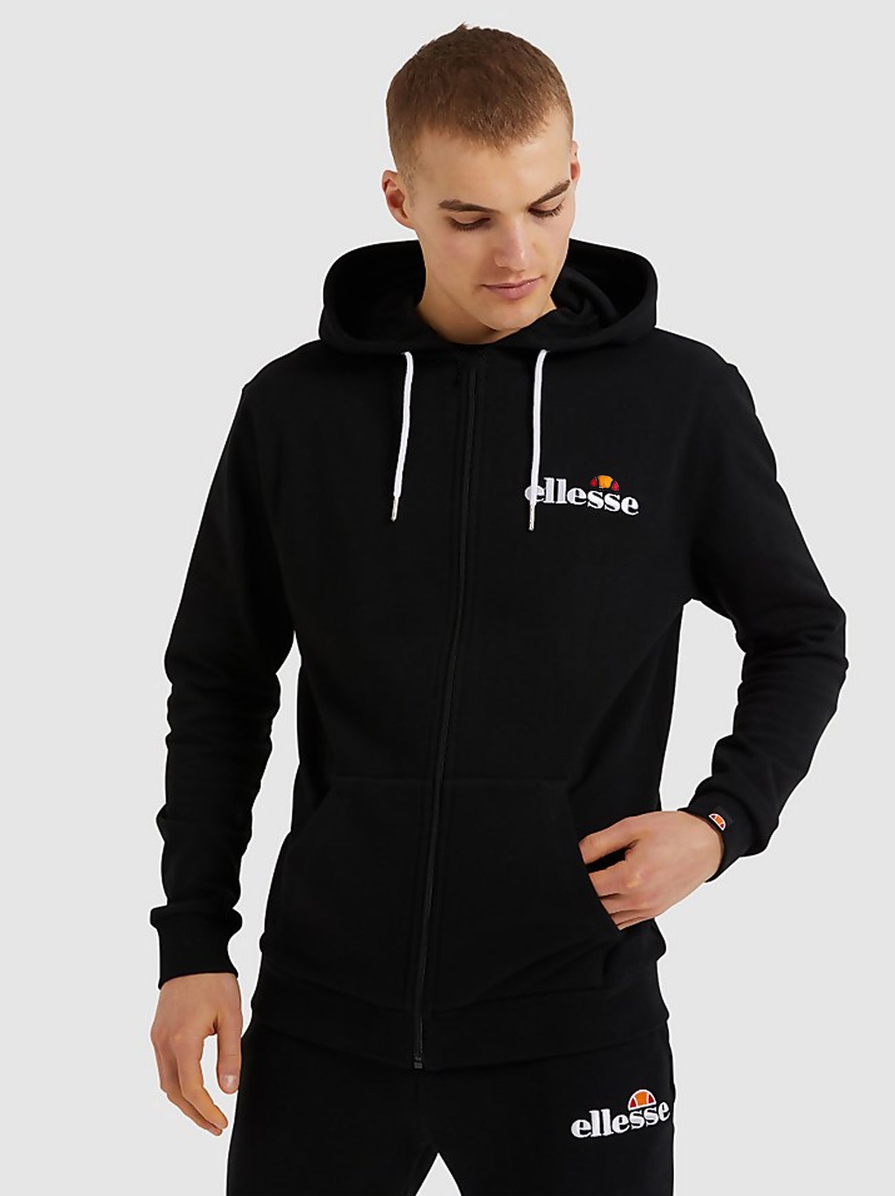 Mens Black Klemerio Full Zip Hoodie
