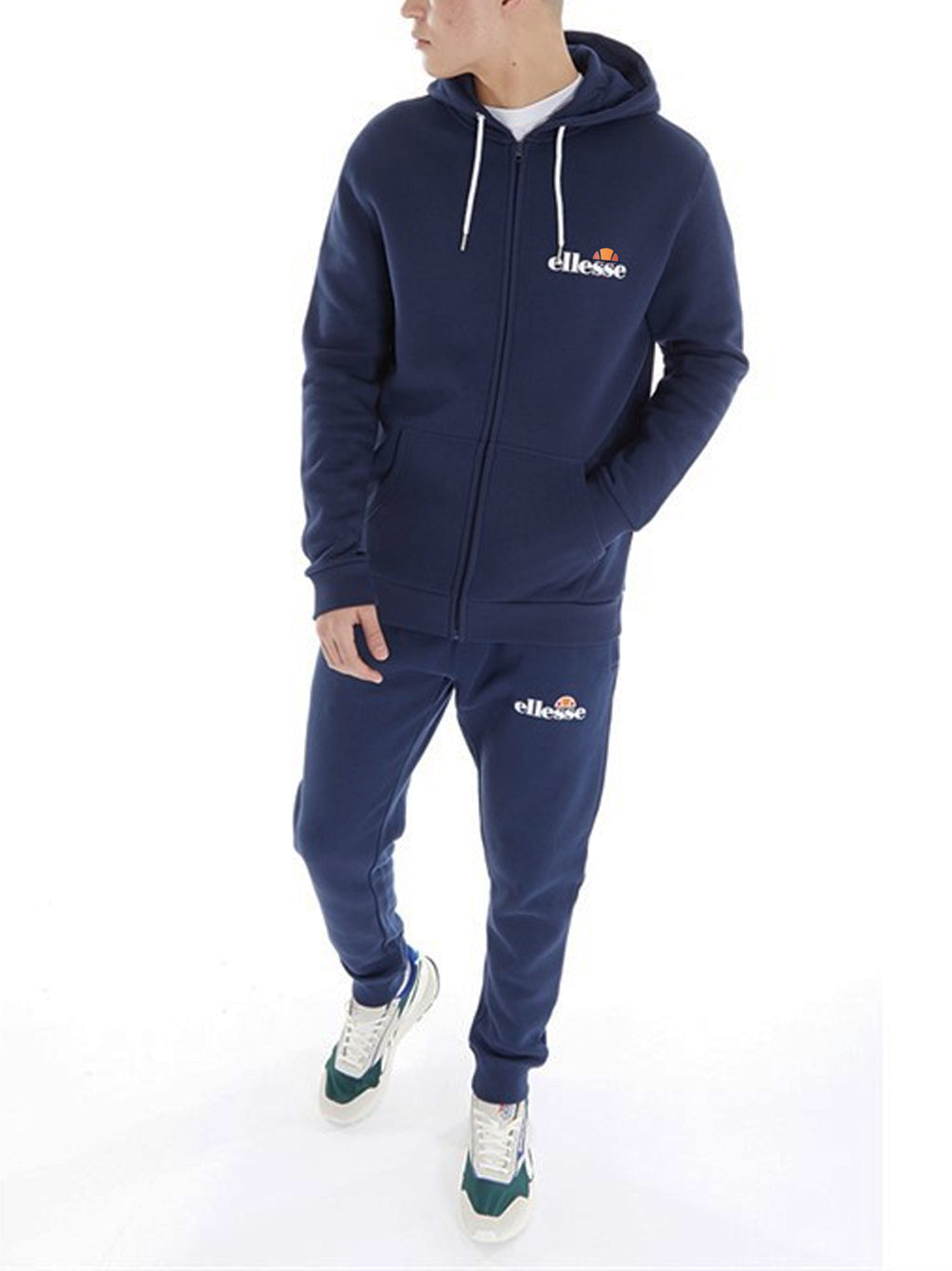 Mens Navy Klemerio Full Zip Hoodie