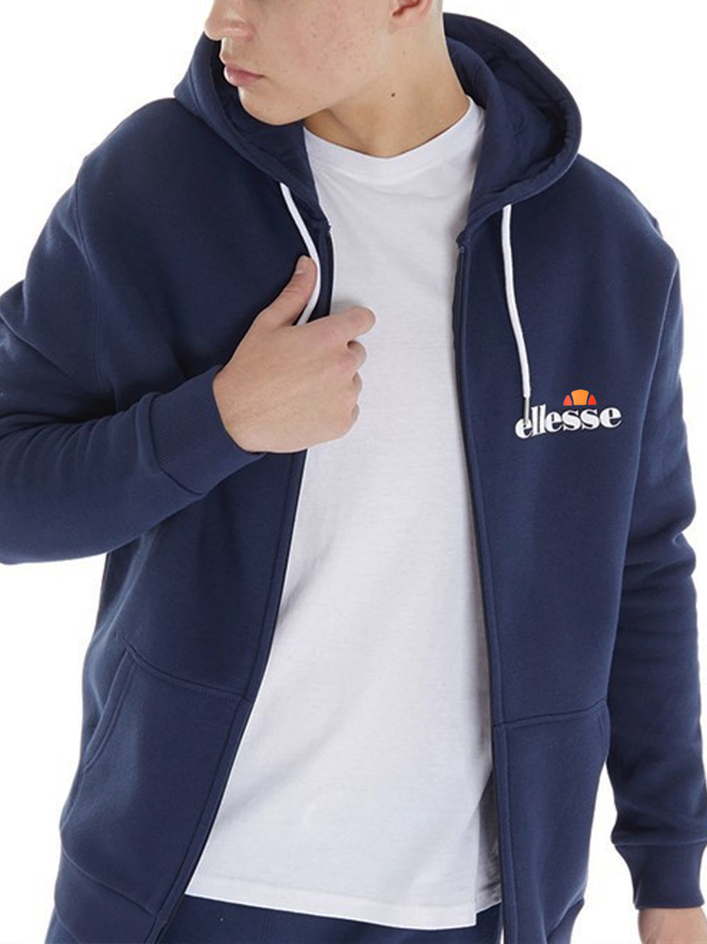 Mens Navy Klemerio Full Zip Hoodie