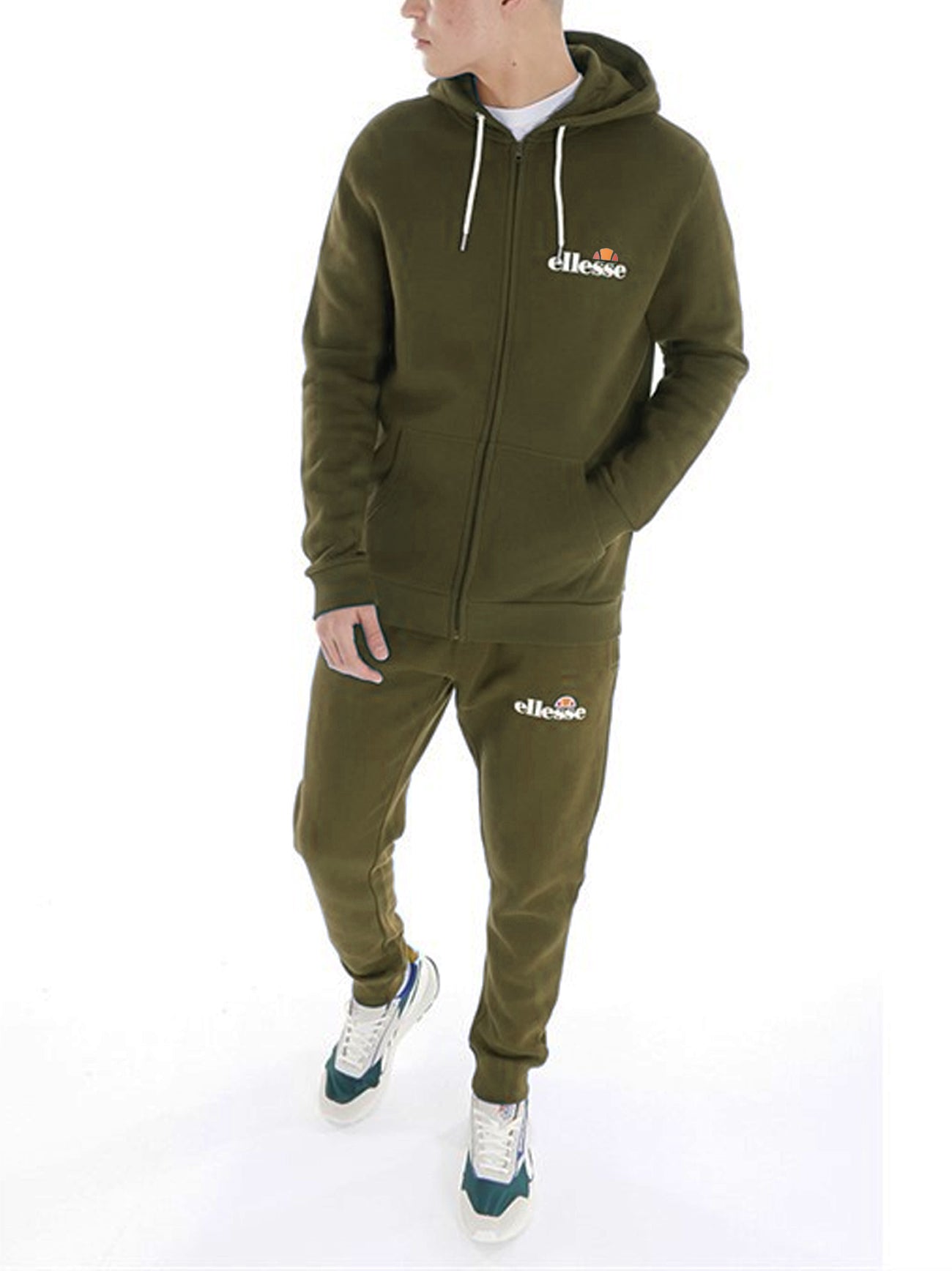 Mens Khaki Klemerio Full Zip Hoodie