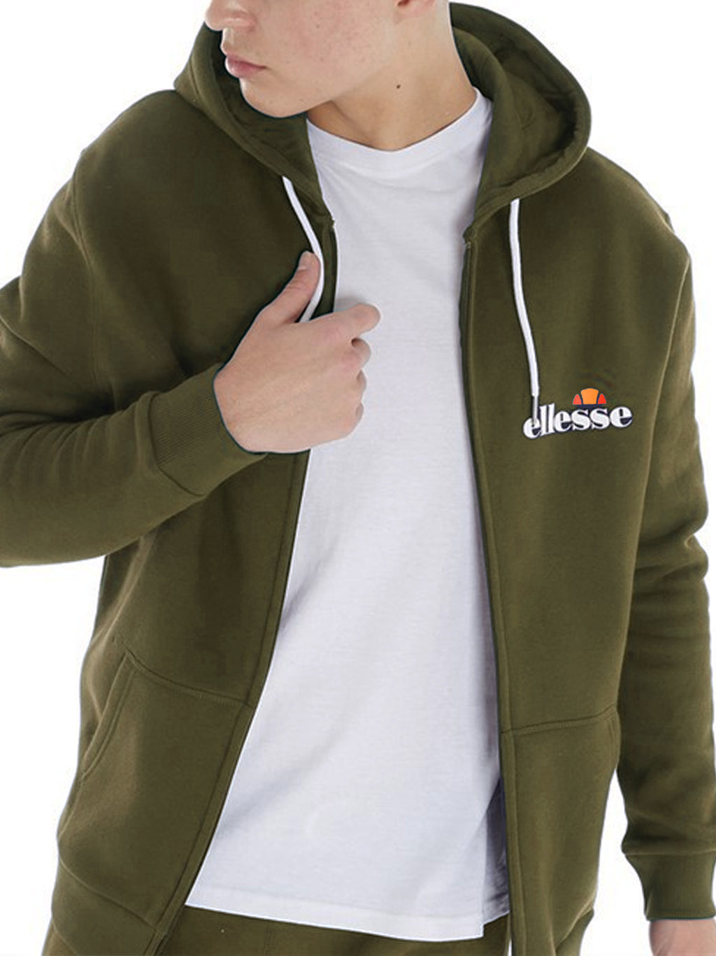 Mens Khaki Klemerio Full Zip Hoodie