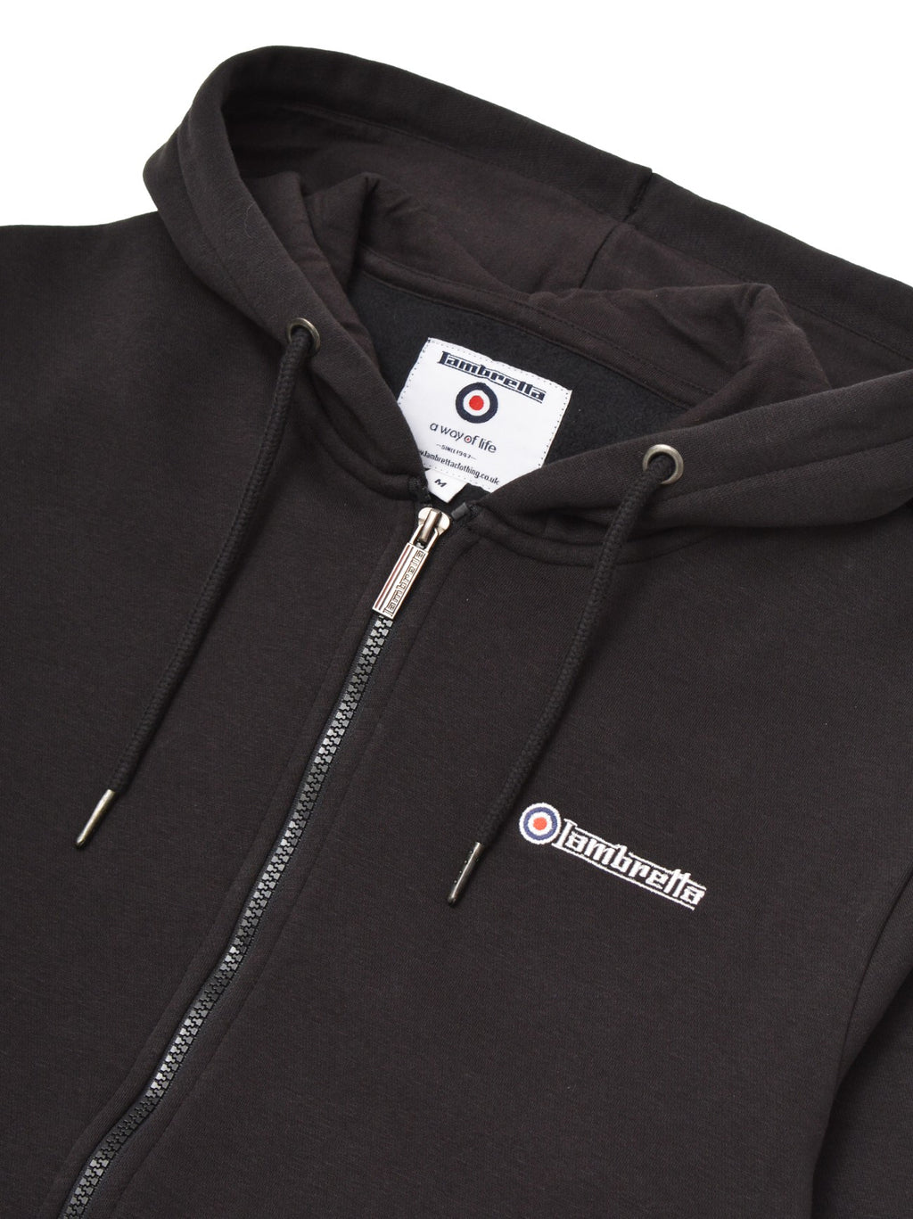 Mens Black Gold Zip Hoodie