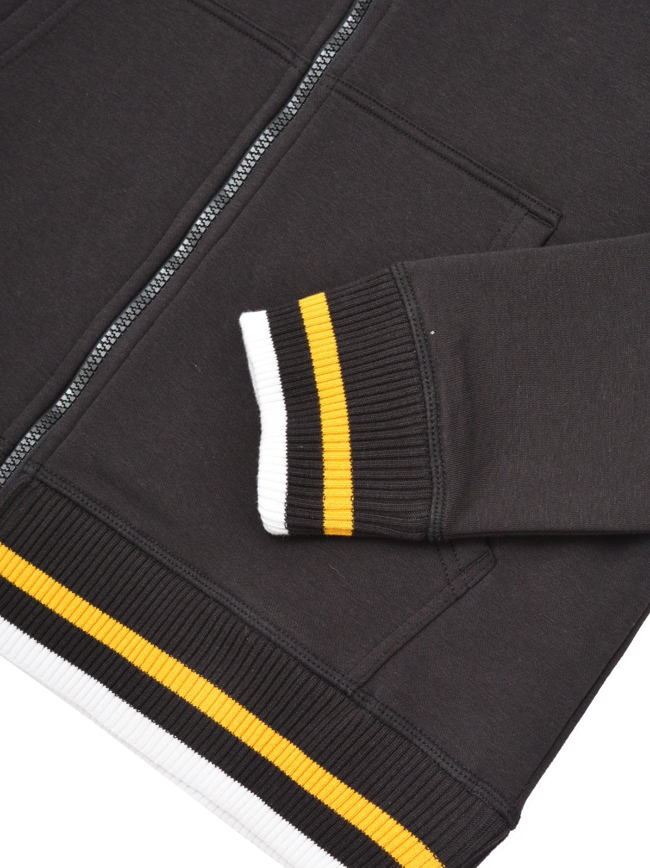 Mens Black Gold Zip Hoodie