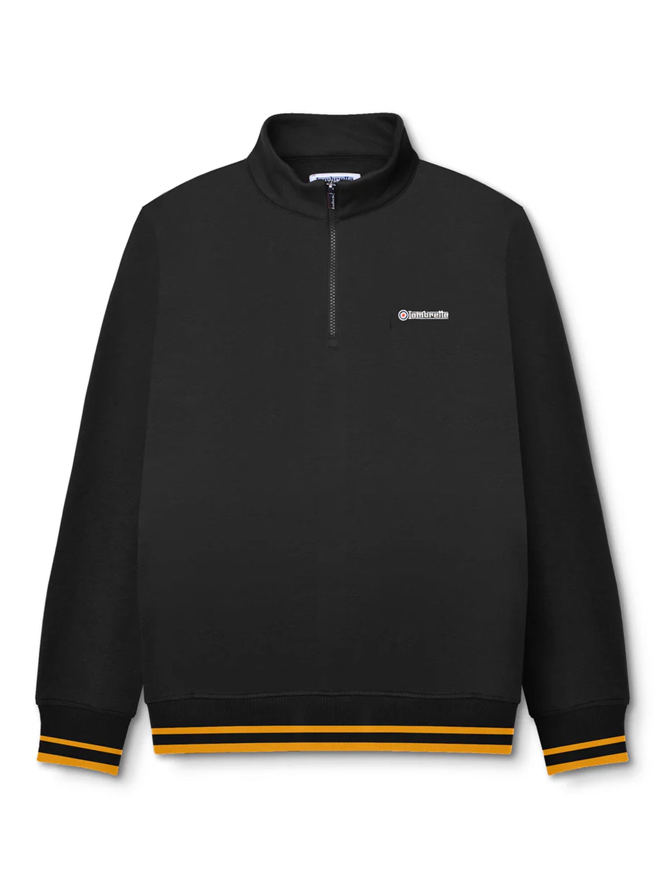 Mens Black Gold Tipped Quarter Zip Sweatshirt