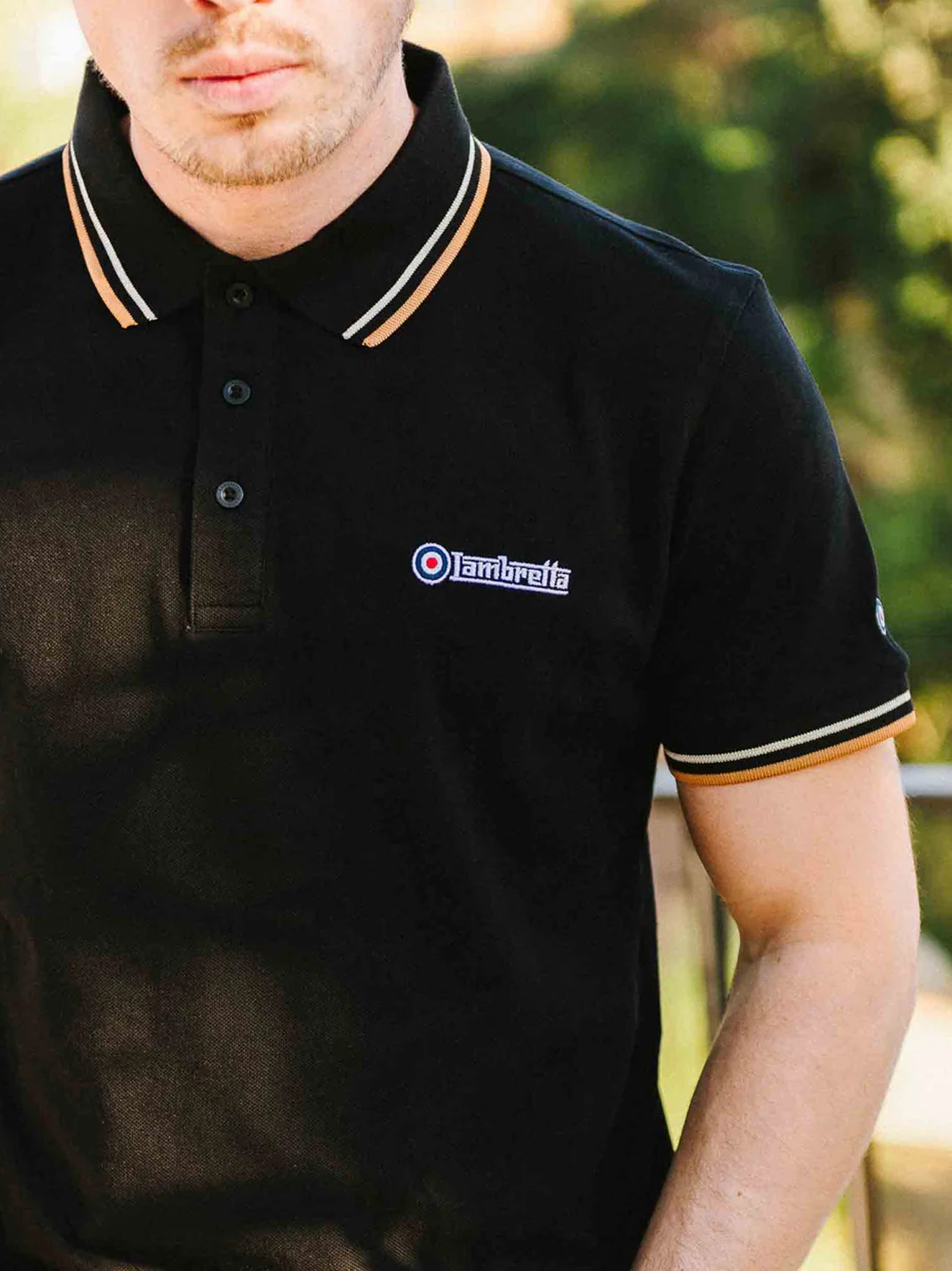 Mens Black Wood Ash Tobacco Twin Tipped Polo Shirt
