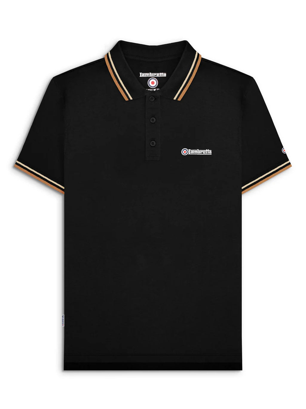 Mens Black Wood Ash Tobacco Twin Tipped Polo Shirt