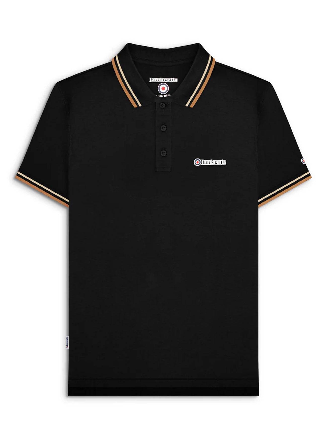 Mens Black Wood Ash Tobacco Twin Tipped Polo Shirt