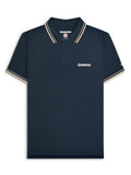 Mens Navy Cinder Cream Twin Tipped Polo Shirt