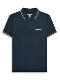 Mens Navy Blue Pumpkin Twin Tipped Polo Shirt