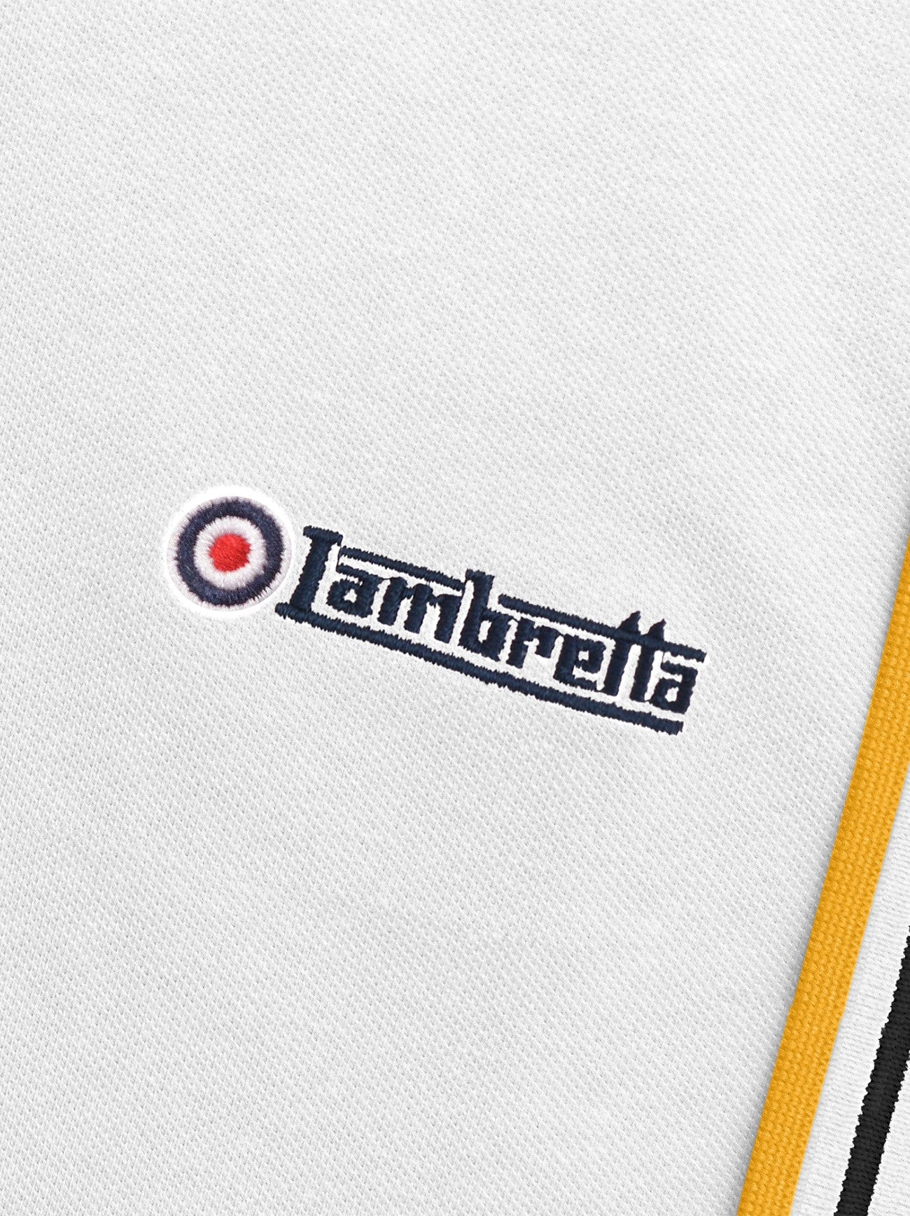 Mens White Black Gold Twin Tipped Polo Shirt