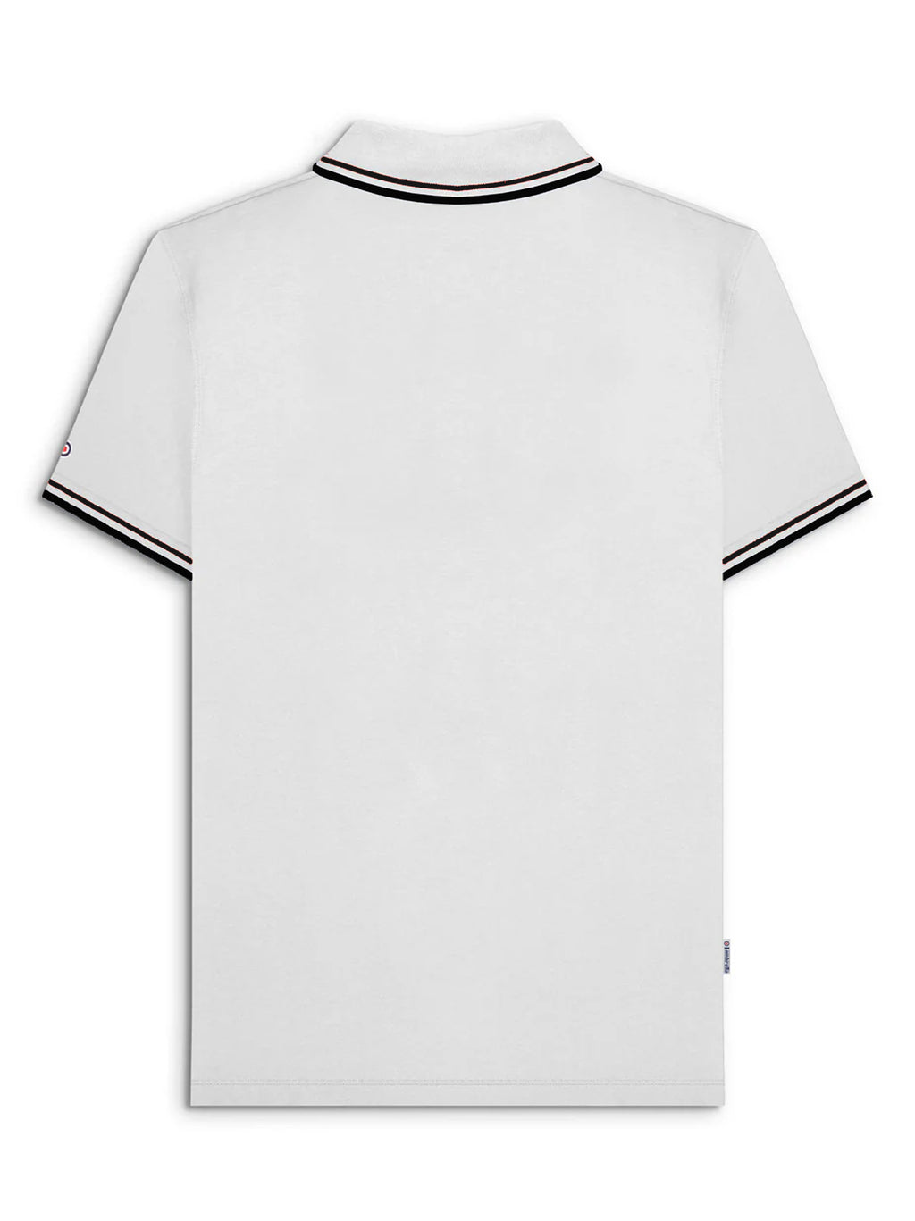 Mens White Black Twin Tipped Polo Shirt