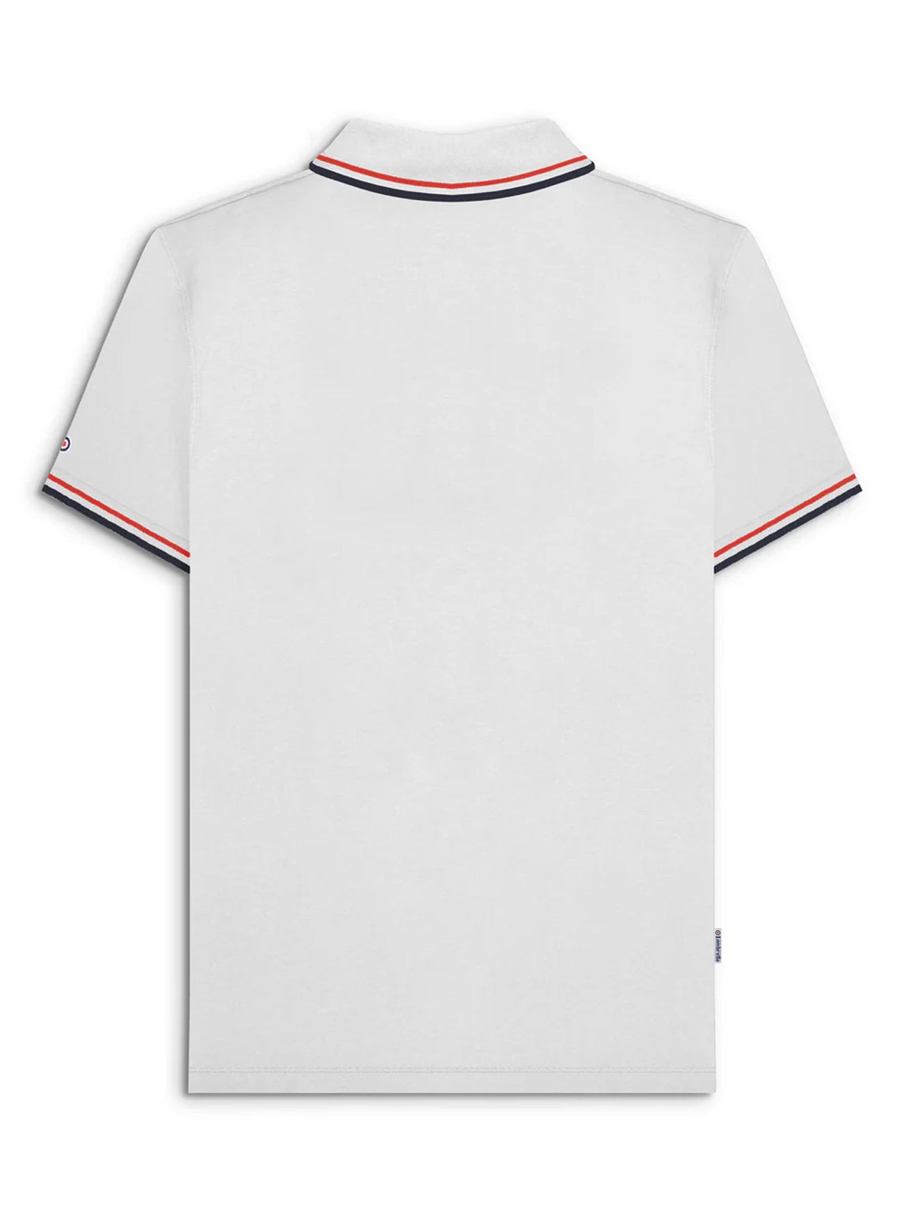 Mens White Red Navy Twin Tipped Polo Shirt