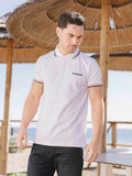 Mens White Red Navy Twin Tipped Polo Shirt