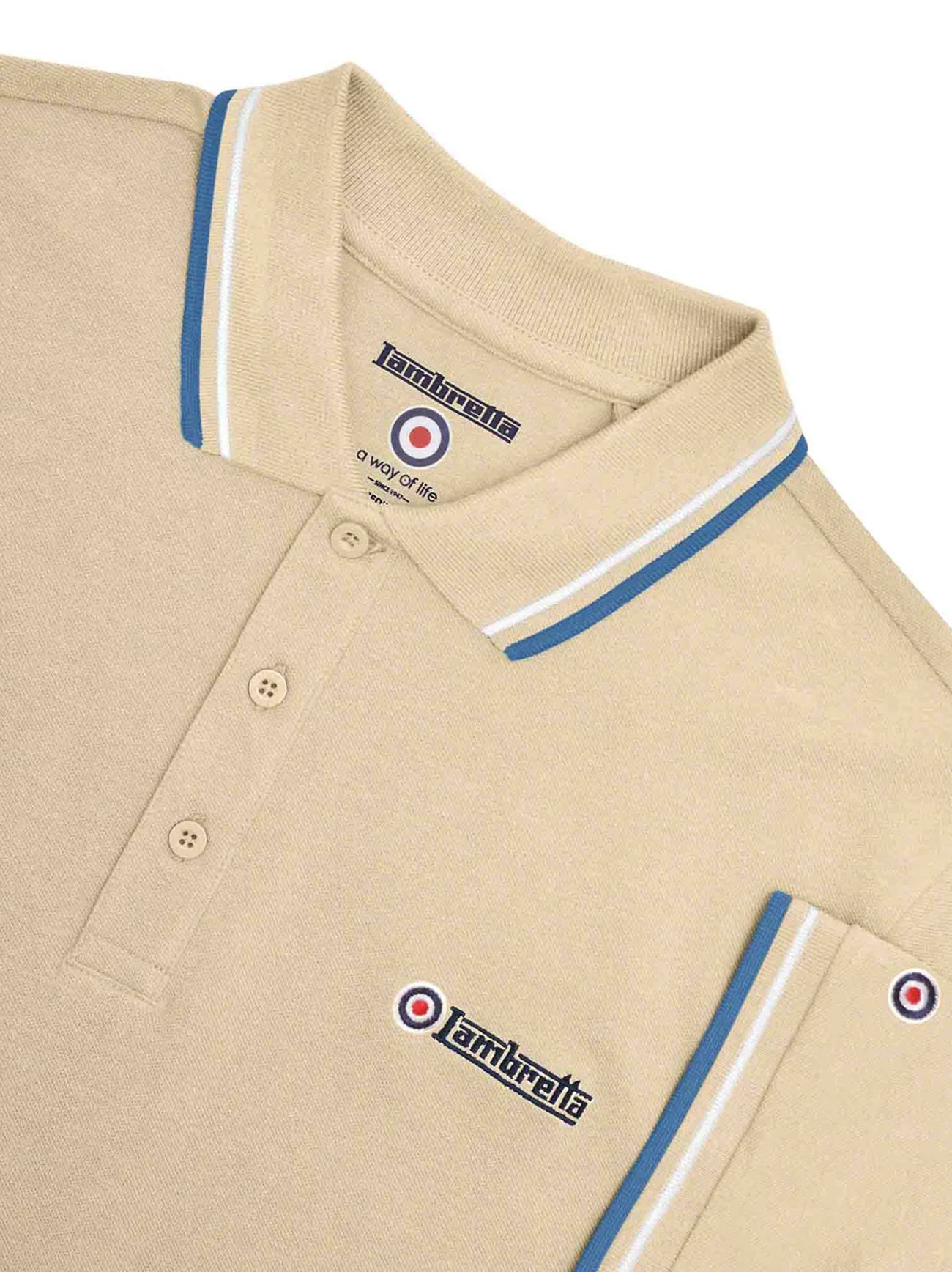 Mens Wood Ash Twin Tipped Polo Shirt