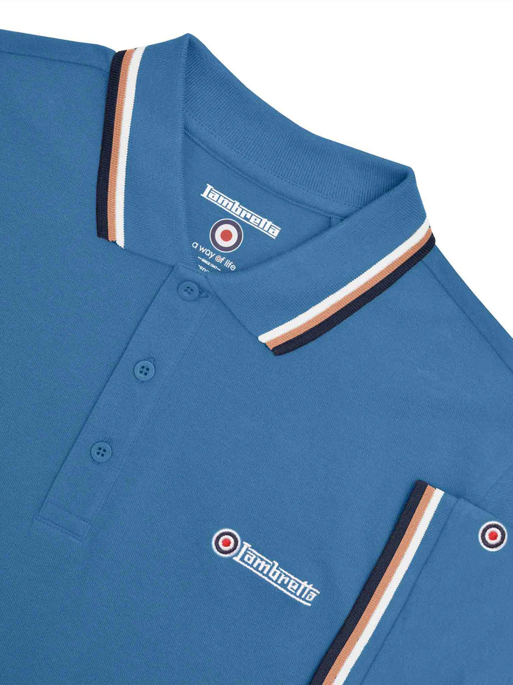 Mens Dark Blue Triple Tipped Polo Shirt