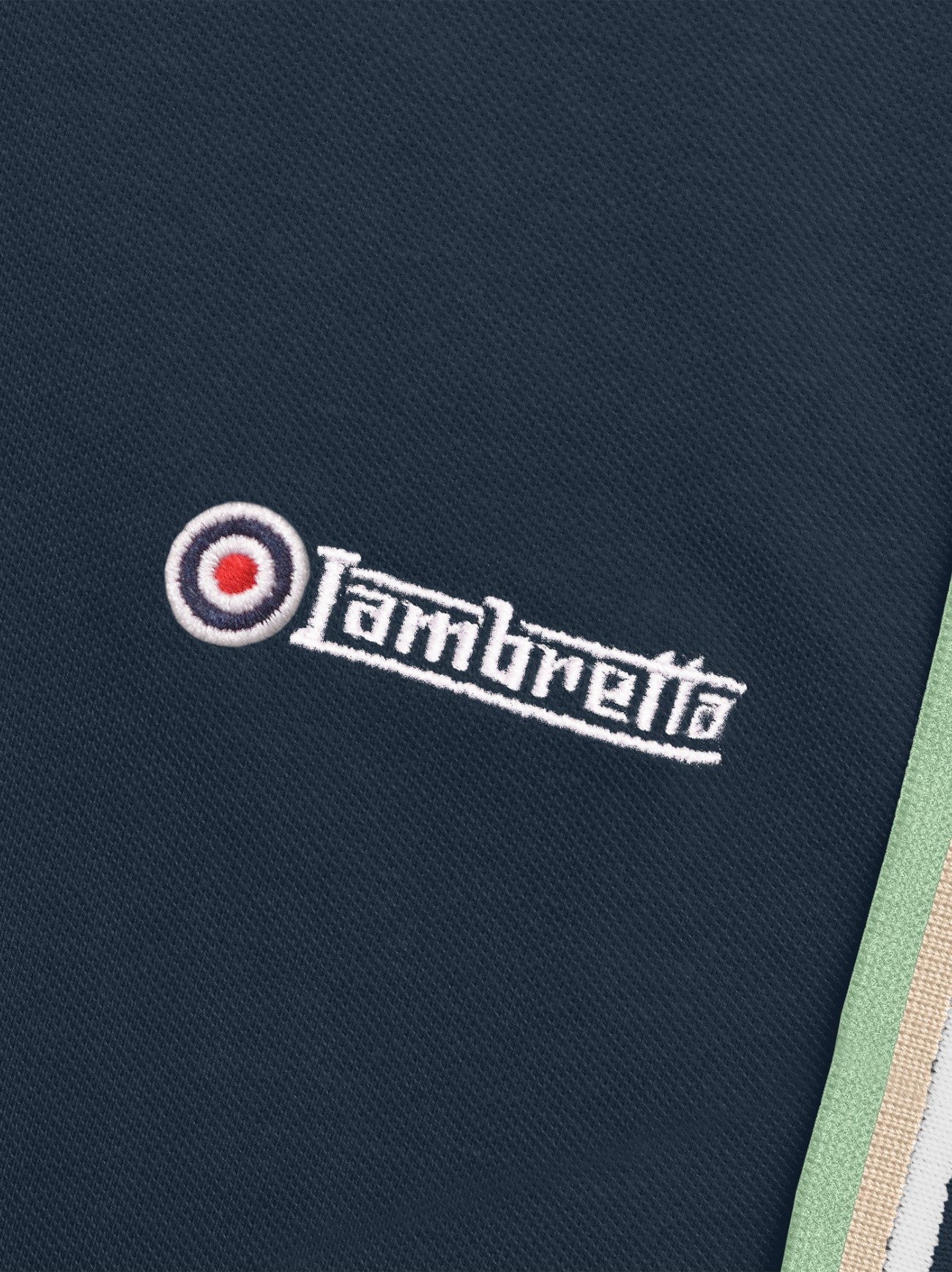 Mens Navy White Stone Basil Triple Tipped Polo Shirt