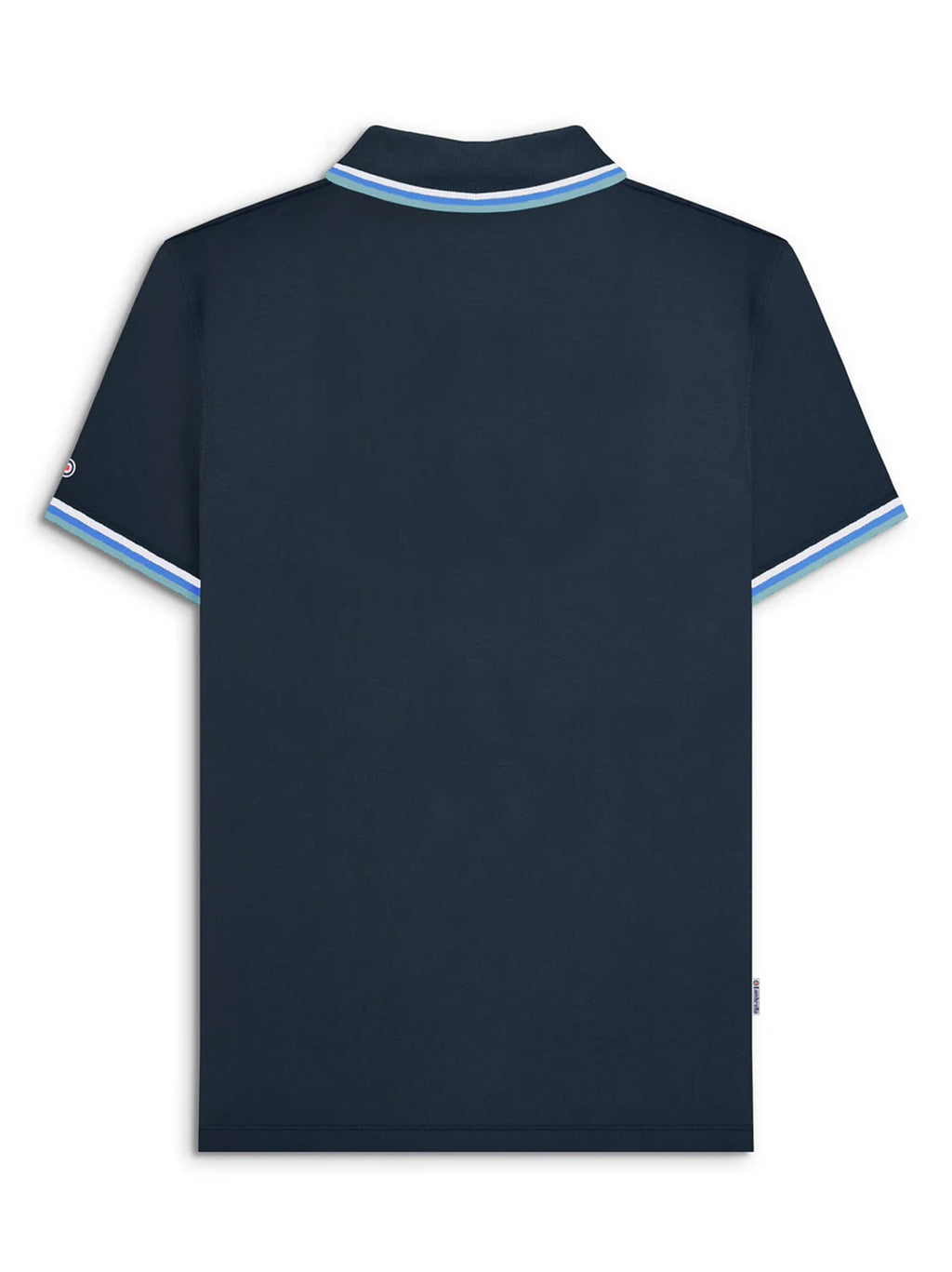 Mens Navy White Triple Tipped Polo Shirt