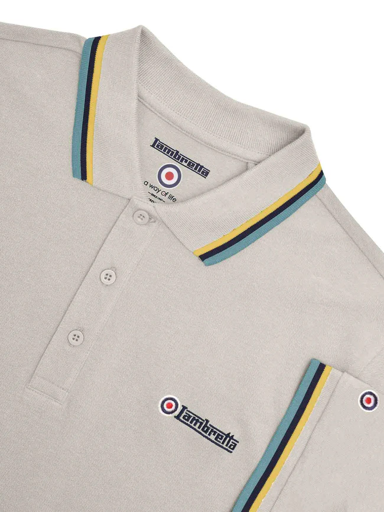 Mens Pebble Yellow Triple Tipped Polo Shirt