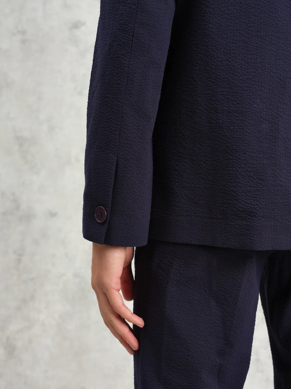 Mens Navy Fintry Seersucker Blazer