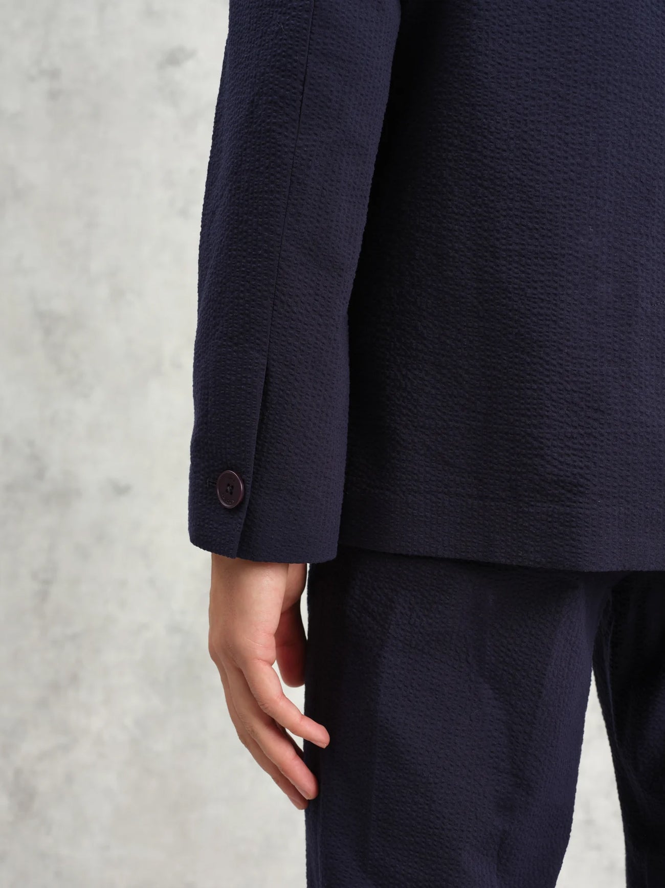 Mens Navy Fintry Seersucker Blazer