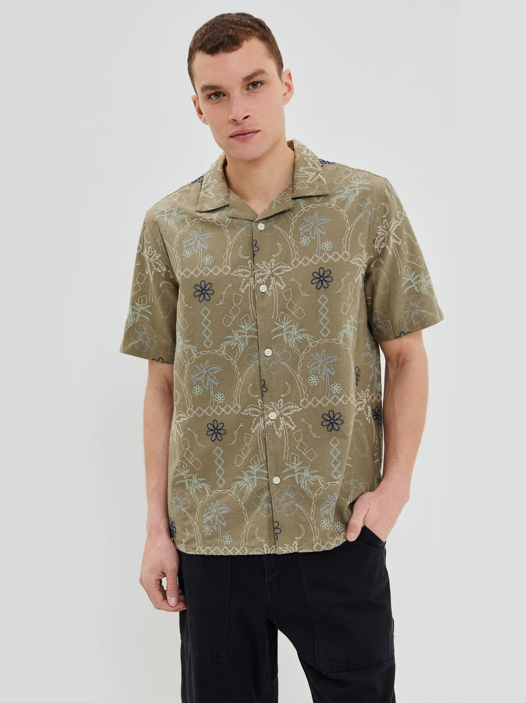 Mens Hawaiian Khaki Didcot Shirt