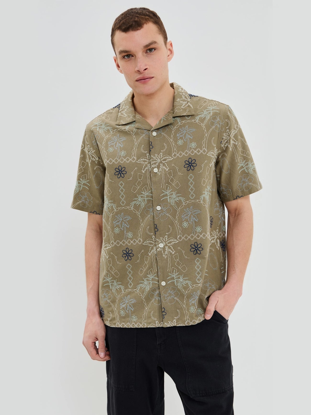 Mens Hawaiian Khaki Didcot Shirt